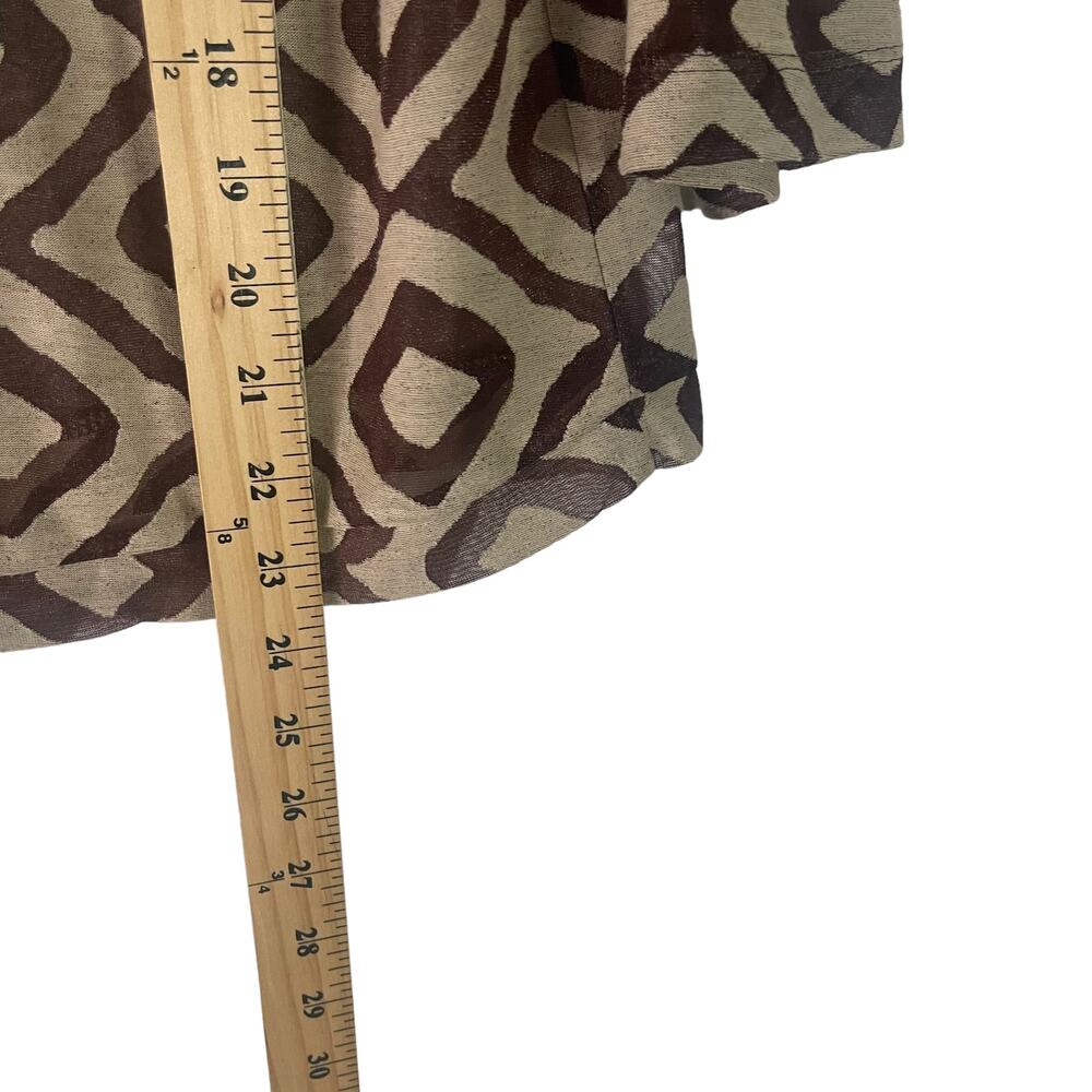Chico's Women's Size XL (3) Geometrical Sheer Brown Front‎ Tie Cardigan Top - Picture 8 of 8